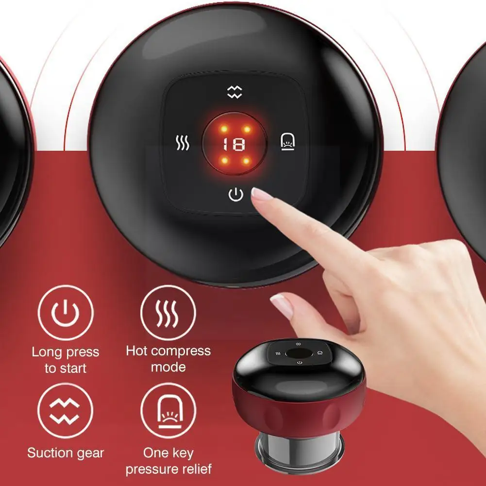 

Electric Cupping Massage Device Wireless Gua Sha Vacuum Suction Massage Therapy Magnetic Cups Massagers Heating Body Vibrat Q6d4