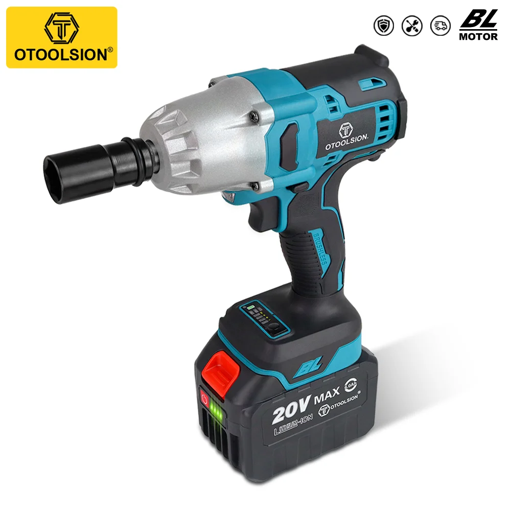 

20V Brushless Impact Wrench 600N.M Cordless Electric Wrench 1/2 Inch Electric Tool Car Repair Suitable for Tire Scaffolding