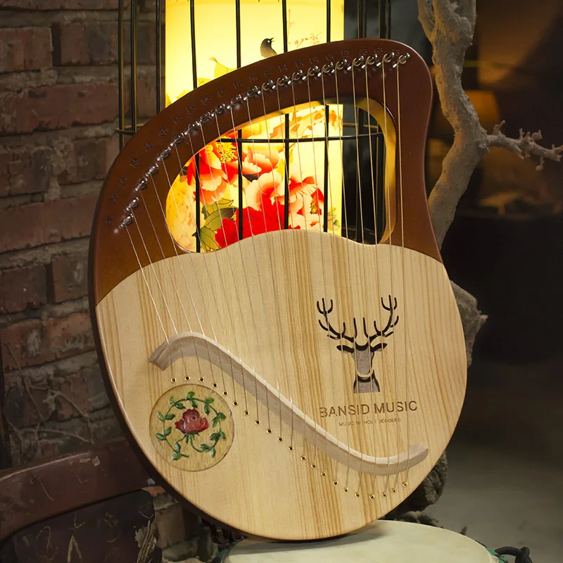 Wooden Big Jaw Music Harp 19 Strings Accessories Lyre Harp Instrument 24 String Strumenti Musicali Musical Instruments enlarge