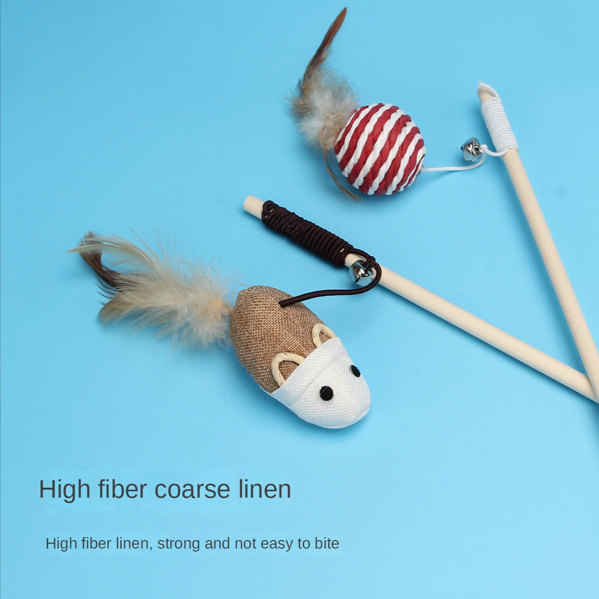 

Pet supplies cat toy cat stem wooden handle diversion interactive mouse tease cats rods