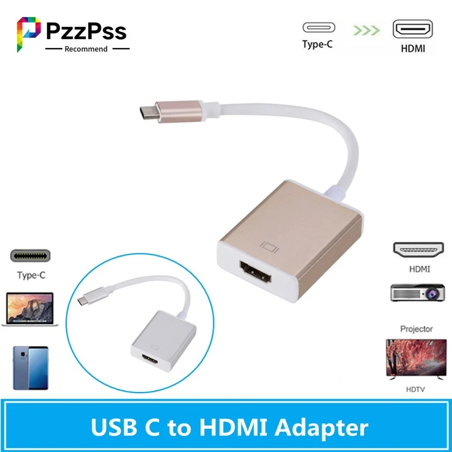 

PzzPss USB C Type-C TO HDMI Adapter Cable USB 3.1 To HDMI USB 3.1 To HDMI Switcher Cable Converter for Type C Device USB C HUB