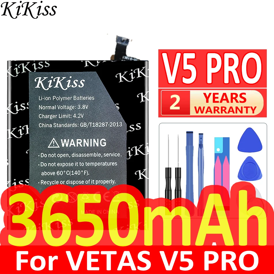 

Мощный аккумулятор KiKiss 3200 мАч/3650 мАч для VETAS V5Pro V5 Pro Bateria