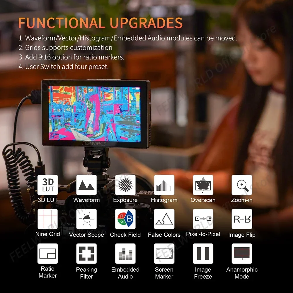 FEELWORLD P6X 5 5-дюймовый полевой монитор для камеры алюминиевый высокая яркость 1000 нит