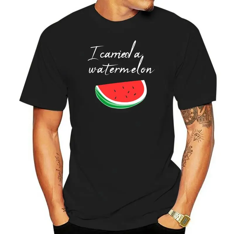i carried a watermelon gift idea t shirt men printed cotton Euro Size S-3xl Costume Gift Breathable summer Kawaii tshirt
