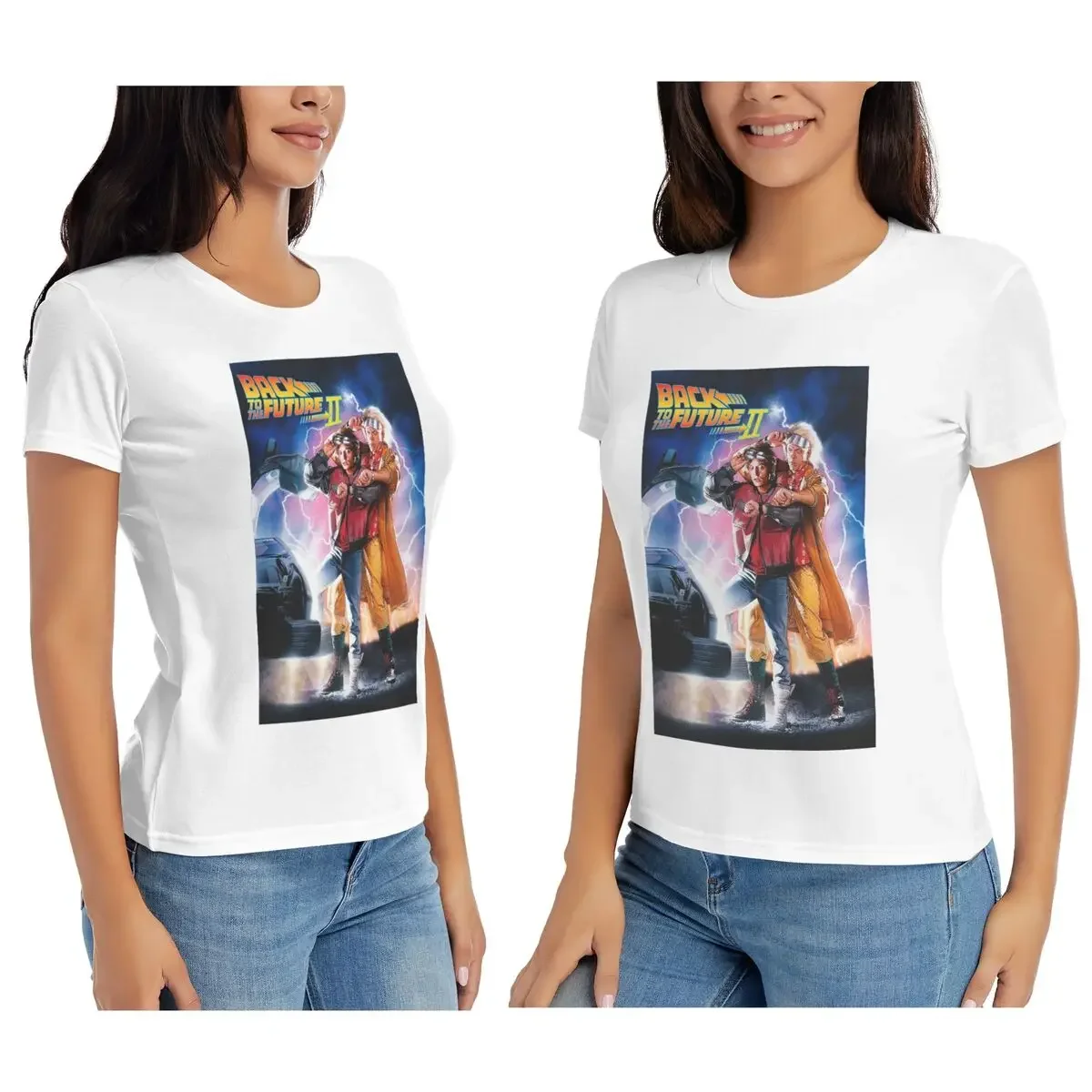 Фото Женская футболка Back To The Future, летние футболки с короткими рукавами, хлопковые футболки с круглым вырезом, одежда, топы, уличная одежда №2