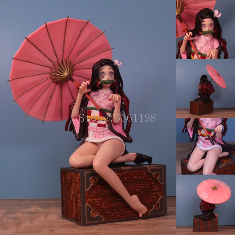 

30cm Demon Slayer Anime Figure Umbrella Kamado Nezuko Figure Kanroji Mitsuri Action Figure Kimetsu no Yaiba Figurine Toys
