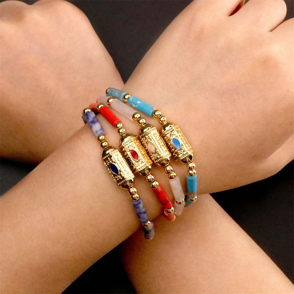 Handmade Multicolor Natural Bule Emperor Stone Bracelets For Women
High-quailty Gold Plated Spacer Beads Bracelets Jewelry Gifts