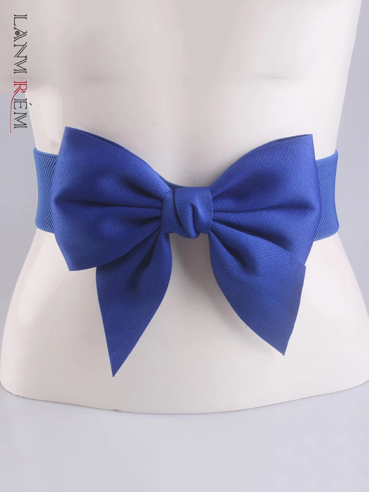 

LANMREM BOW Elastic Cummerbunds For Women Sweet Dark Buckle Waist Girdle Belt Female Clothing Accessory 2022 Spring Summer 2N692