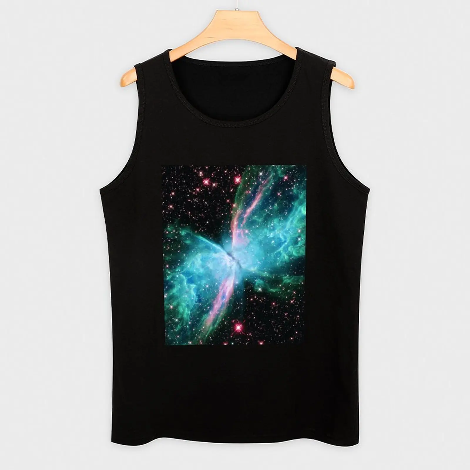 Фото Майка Space The Butterfly Nebula, классическая базовая майка, однотонная, для повседневной носки №3