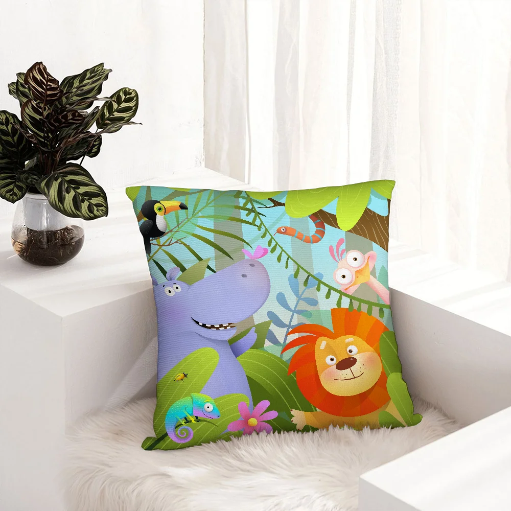 Милая наволочка с изображением зоопарка и животного из плюшевой ткани мягкая