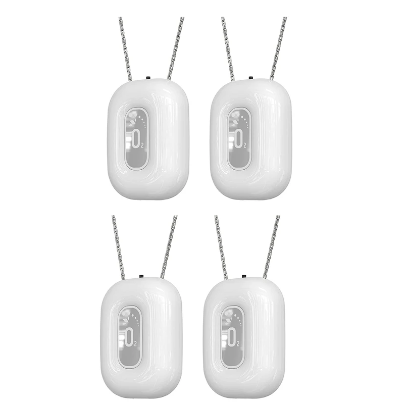 

4X Fashionable Personal Wearable Mini Portable Negative Ion Necklace Hanging Neck Air Purifier Ionizer Generator White