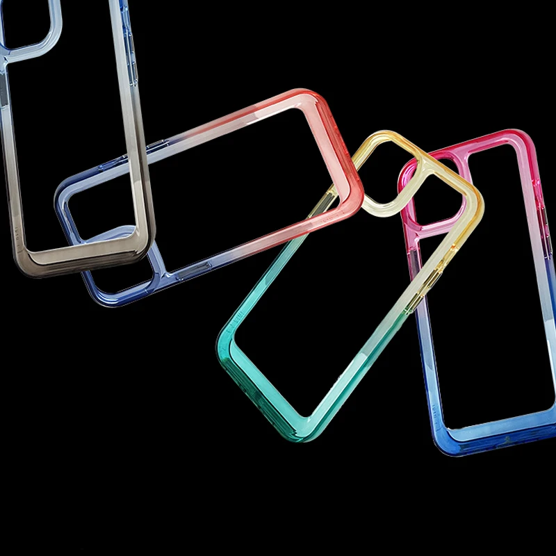 

Модный Цветной градиентный Прозрачный чехол для телефона iPhone 14 13 12 11 Pro Max Plus, жесткий силиконовый акриловый чехол для мобильного телефона