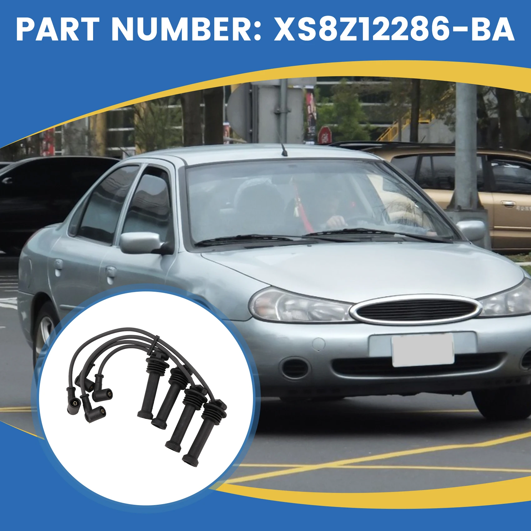 Комплект проводов для свечей зажигания автомобиля XS8Z12286-BA Ford Mondeo II 1996-2000 Focus 1998-2004