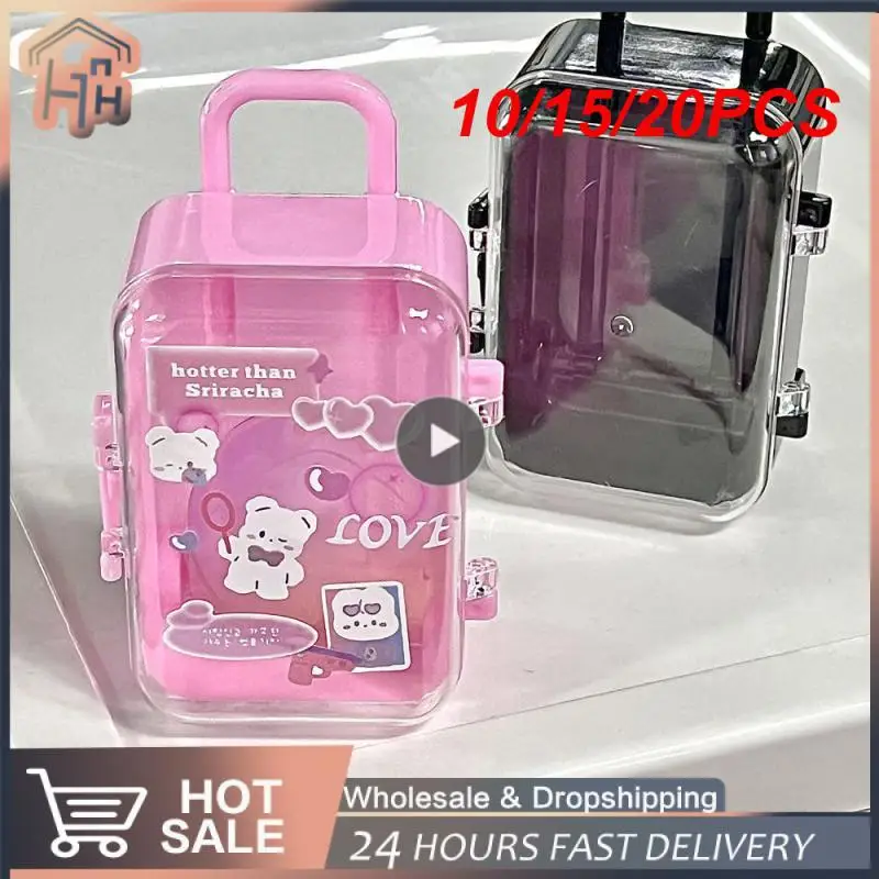 

10/15/20PCS Dollhouse Decor Luggage Suitcase Storage Plastic Packing Case Dollhouse Suitcase Handbag Transparent Visual Design