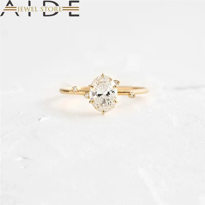 

Aide 925 Sterling Silver Wedding Rings White Crystal Opening Ring For Women Lovers' Bague Femme Engagement Zircon Jewerly Gift