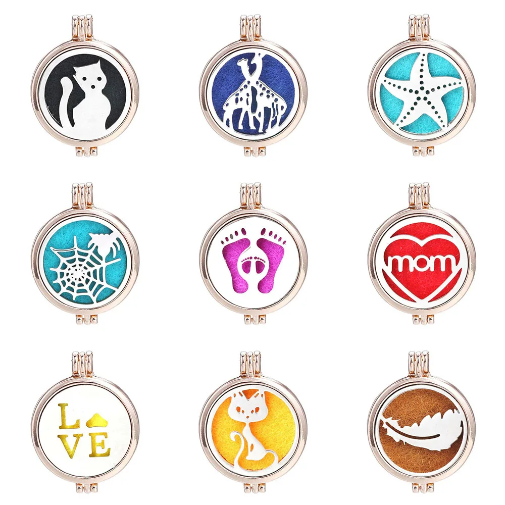 S Diffuser Pendant Necklace For Women Cat Love Mom Open Perfume Locket