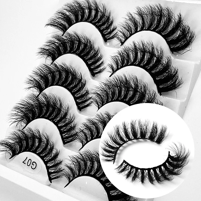 

5 Pairs Eyelashes 8D Mink Lashes Fluffy Volume Mink False Eyelashes Cruelty Free Wispy Lashes Makeup Thicken Cils Fake Eyelashes