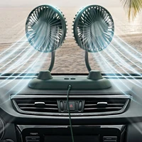 360 degree all round adjustable car auto air cooling dual head fan low noise car auto cool air fan car fan accessories