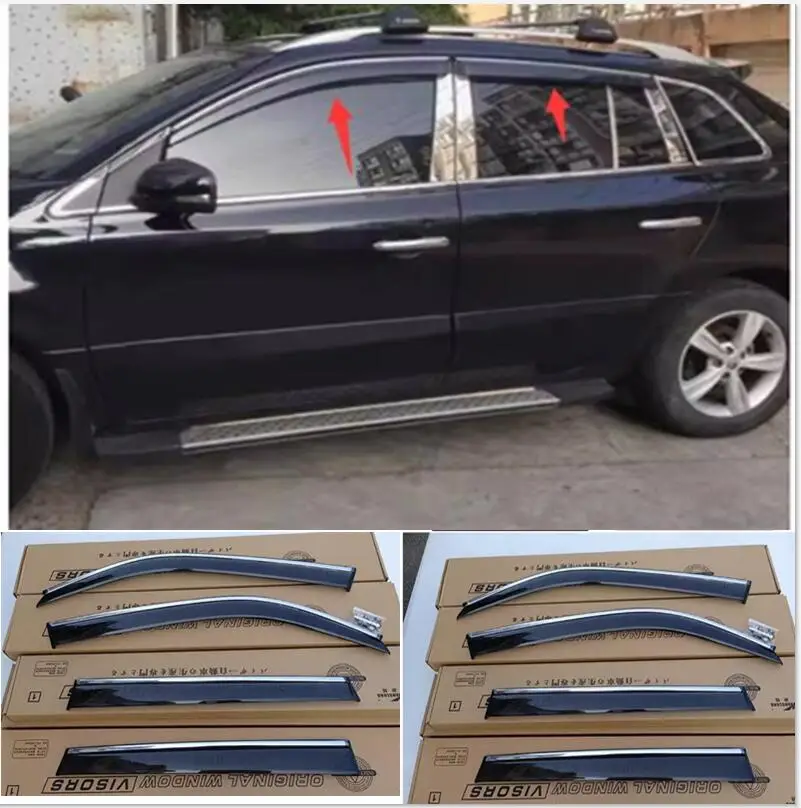 Оконный козырек для Renault Koleos 2009 2012 ветрозащитный экран с хромированной отделкой в