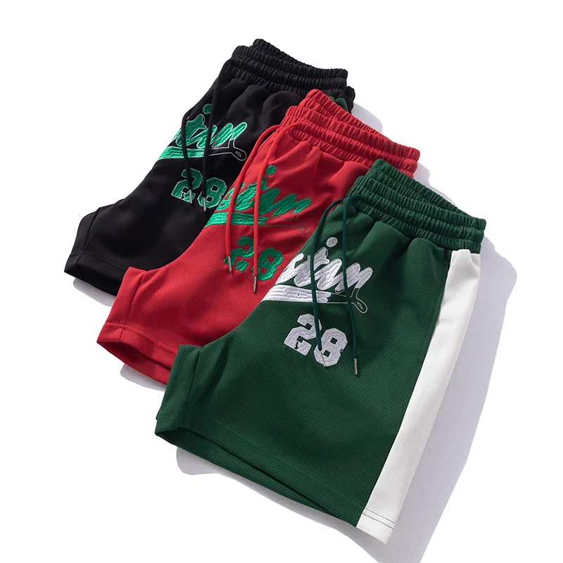 New American Sports Shorts Men's Hip Hop Fashion Brand Printed Loose Quarter Pants Sports Loose Casual Shorts