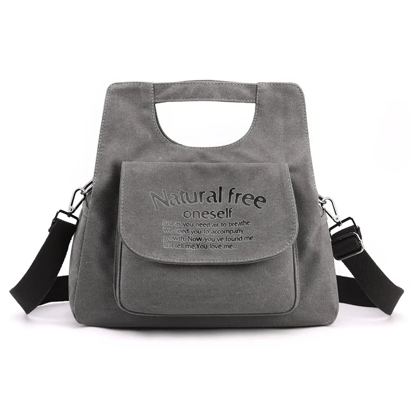 

Letter Solid Canvas Shoulder Bag 2023 Autumn New Trend Handbag Versatile Simple Korean Version Large Capacity Crossbody Bag