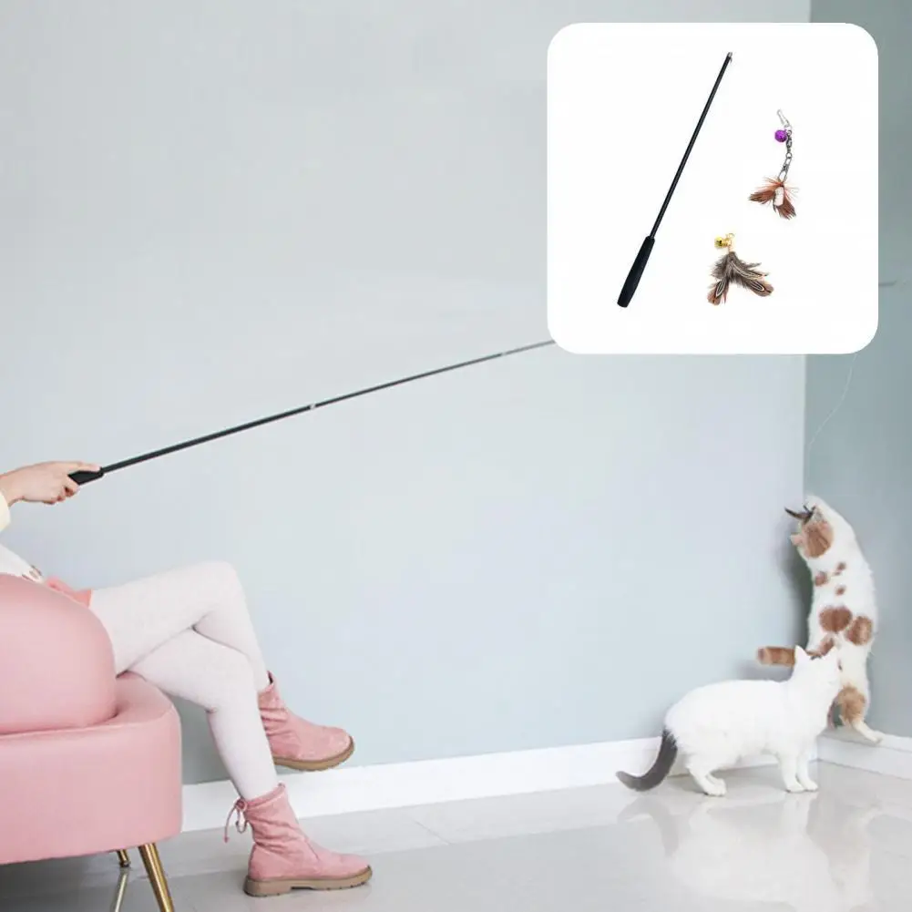 

1,8 м кошачья палочка игрушка сверхдлинная кошка чеканка игрушка кошачья интерактивная игрушка с 2 запасными перьями для колокольчика