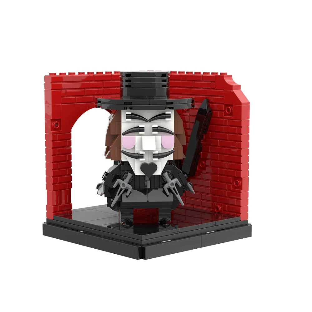 Фото Набор строительных блоков MOC V for Vendetta, 294 детали, модель маски антигероя Гая Фокса, игрушка из кирпичиков, подарок для взрослых №2