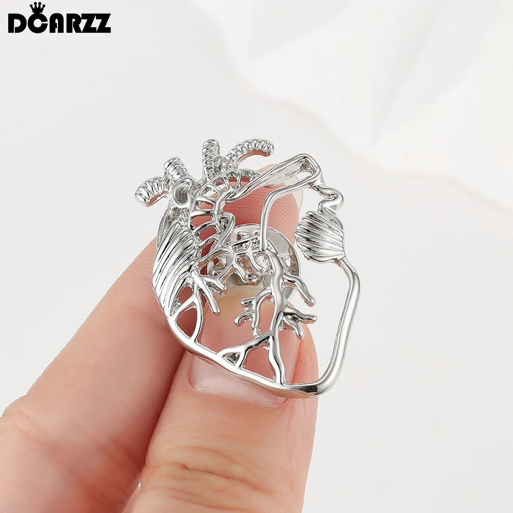 DCARZZ Анатомия Сердце Брошь Медицинская Кардиология Ювелирные Изделия Рюкзак