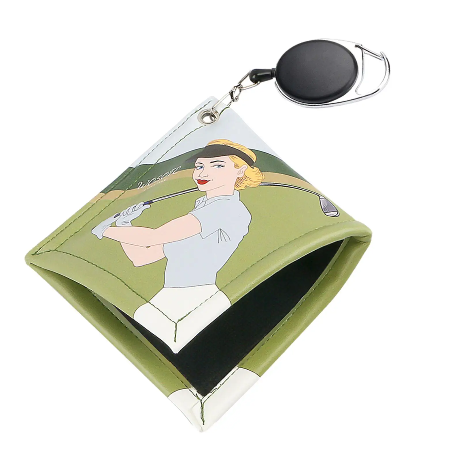 

Golf Ball Towel Golf Club Head Cleaner for Men Women with Retractable Keychain Buckle 12x12cm Golf Ball Cleaner Pocket