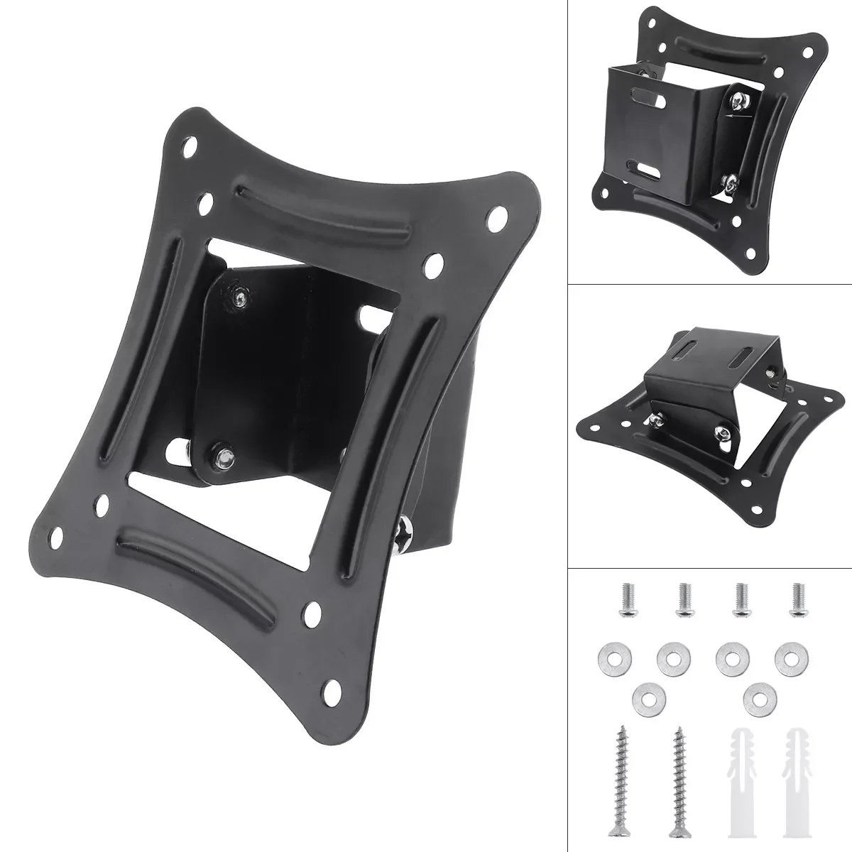 

OL-3L OL-3T DIY part 32" monitor tray with long arm aluminum desktop accessory part silver black rotate 360 full motion tilt
