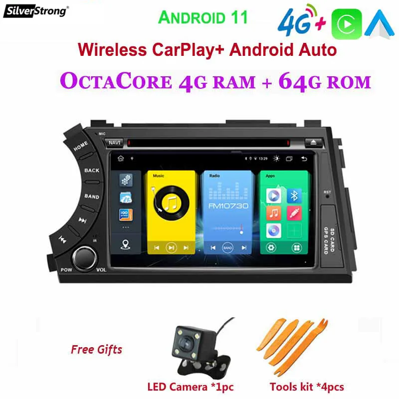 SilverStrong 2DIN Kyron Android11 4G OctaCore автомобильный DVD GPS для SsangYong Actyon Korando 2G32G CARPLAY DSP WiFi OBD DAB + |