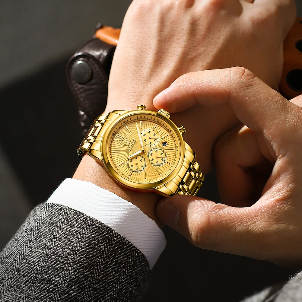 Мужские водонепроницаемые часы из нержавеющей стали