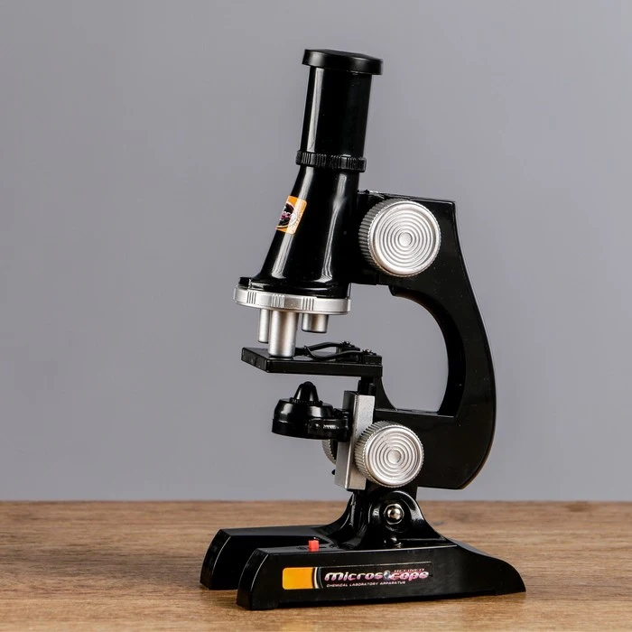 Микроскоп Юный биолог кратность увеличения 450х 200х 100х черный 539694 |