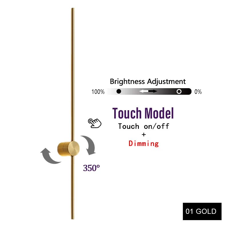 

Настенная LED лампа YNL, золото/черный, 8/12/16/20Вт