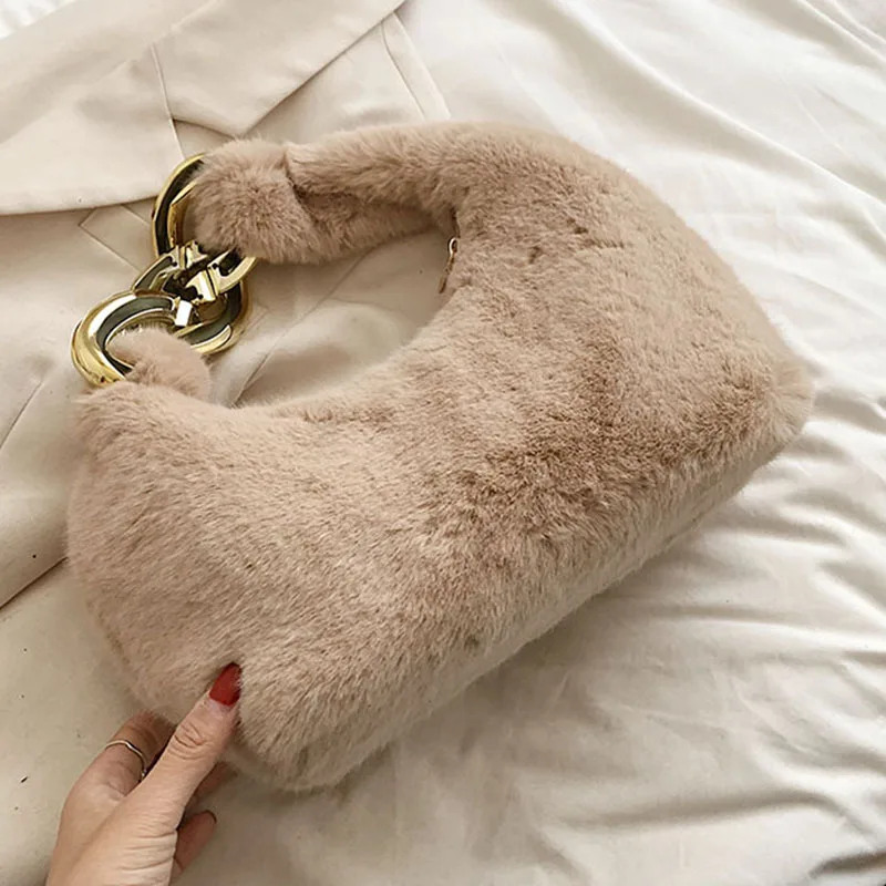 

2022 New Women's Casual Shoulder Bag Fashion Fashion Cute Handbag High Quality Women's Casual Net Red Plush Bag Small Square Bag