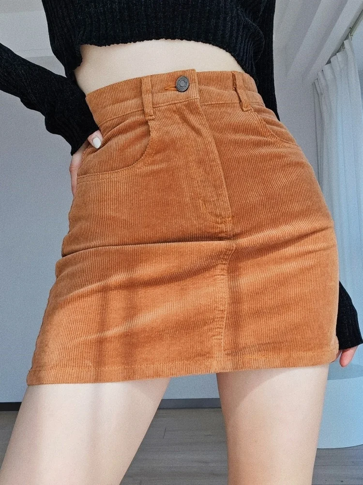 

Korean High Waist Slim Mini A-Line Skirt Retro Solid Color Sexy Women's Wear 2022 Trend New Fashion Street Style Y335