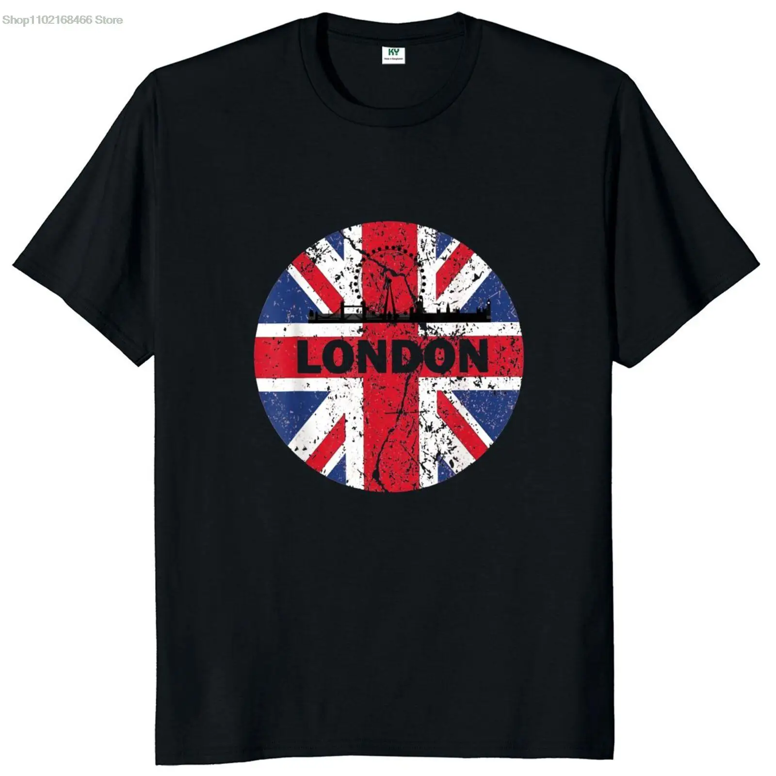 

London England Souvenir Tourist Vintage Tshirt For Men Women Kids T-Shirt 100% Cotton EU Size Summer Soft Camiseta