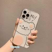 cartoon transparent simple case for iphone 11 12 13 pro max xs x xr 7 8 plus se 2020 bumper back cover coque phone shell