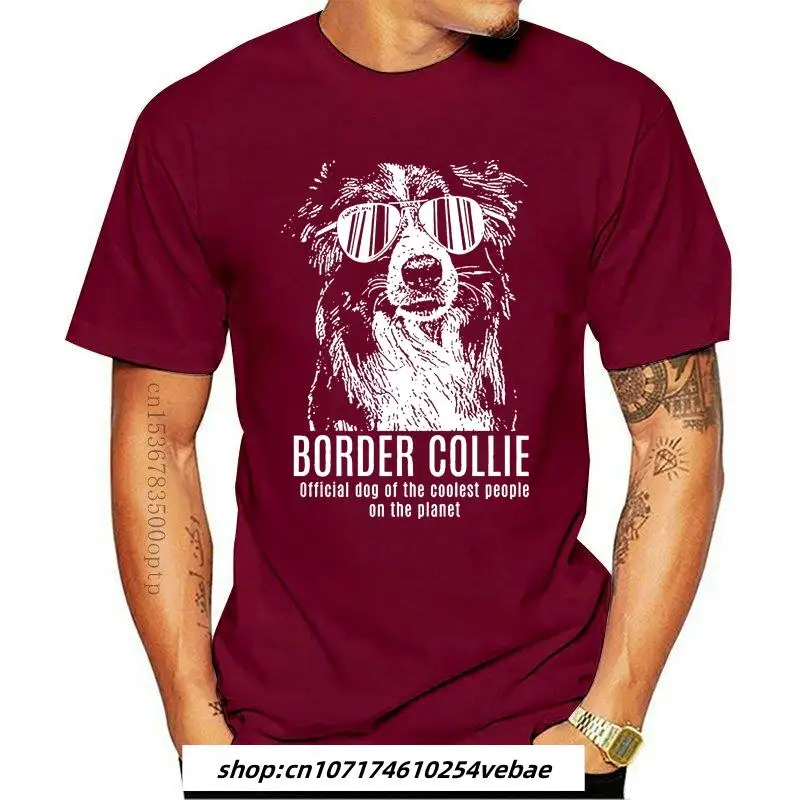 

Kaus Katun Musim Panas Baru Kaus Kompresi Leher O Pendek Anjing Resmi Border Collie Mode untuk Pria
