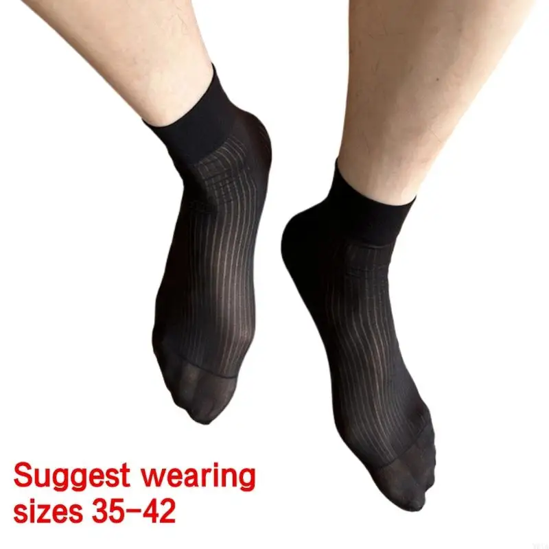 W0ya Mens Business Nylon Sheer Pless Neps шелк короткие трубки тонкие полосатые носки лодыжки