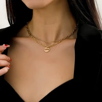 personality double layer necklace popular love letter clavicle chain womens jewelry necklace gold choker layered necklace