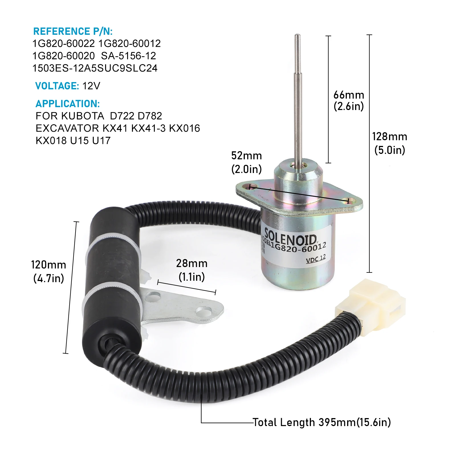 Электромагнитный Запорный Клапан Топлива 12 В Постоянного Тока Для Экскаватора