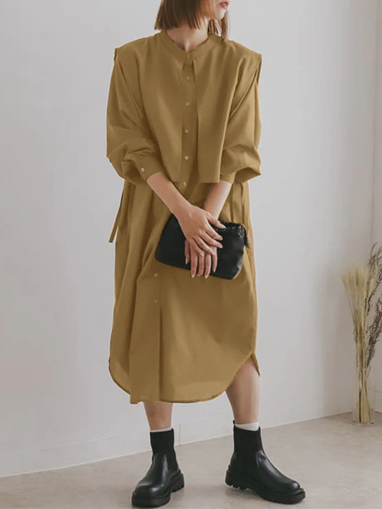 

ZANZEA Fashion Long Sleeve Blusas 2022 Spring Patchwork Solid Tops Holiday Casual O Neck Shirt Oversized Tunic Women Maxi Blouse