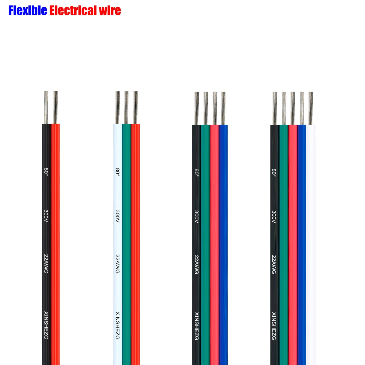 2 Pin Electrical Wires Tinned Copper 18/20/22AWG Insulated PVC Extension LED Strip Cables For 5050 WS2812B RGB RGBW Light