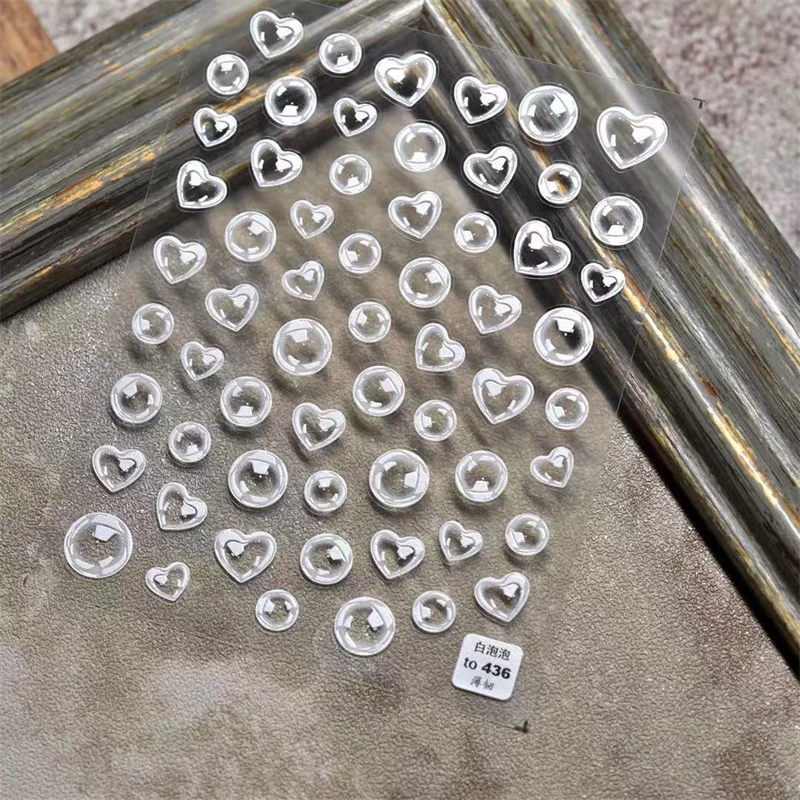 

1Sheet 10*8cm Colorful Bubble Nail Stickers 5D Self-Adhesive Decals Lovely Bubble Laser Nails Accessories Manicure Decorations