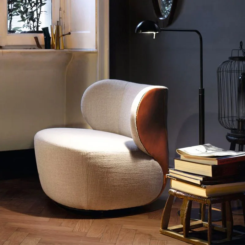

Indoor Bedroom Sofa Chairs Wood Modern Cushion Lazy Sofa Lounge Chairs Swivel Back Support Cadeira Giratoria Wood Furniture