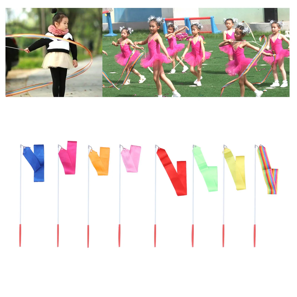 

Gymnastics Ribbon Brightly Colored Lightweight Dance Streamers Twirling Ribbon for Kids