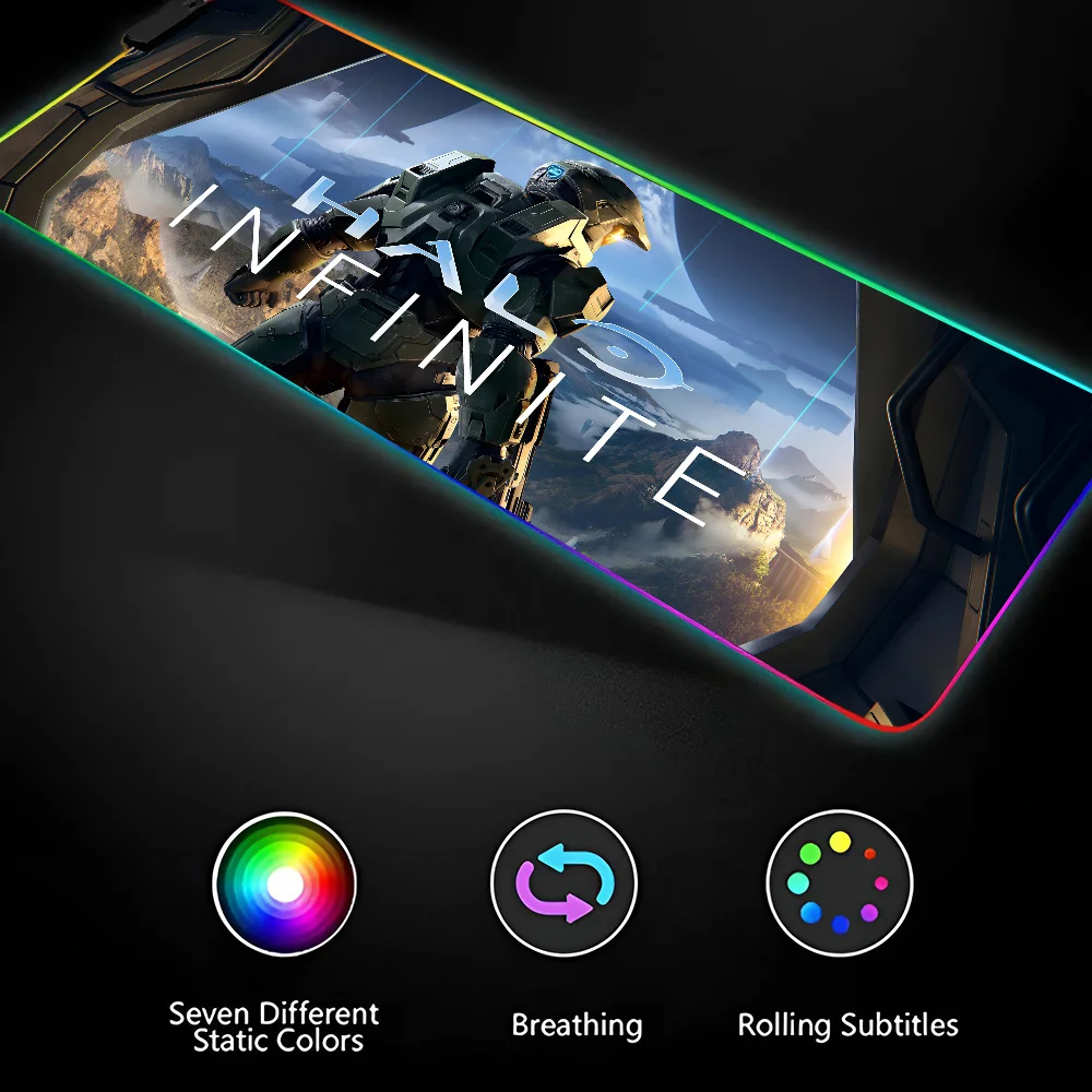 1 шт. игровые коврики для мыши H-Halo Cool I-Infinite XXL RGB HD Черные Аксессуары геймеров