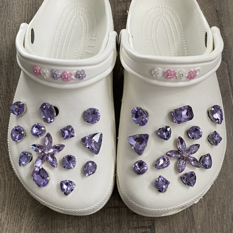 Trendy Rhinestone Croc Charms Designer Diy Quality Women Shoes Charms For Jibs Anime Chain Clogs Buckle Kids Boys Girls Gifts