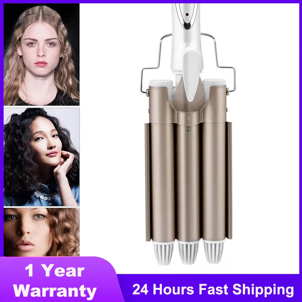 Hair Curler Triple Curling Iron Ceramic Hair Waver Styling Tools Hair Crimper Styler Corrugated Beach Wave Curling Wand 3 Barrel